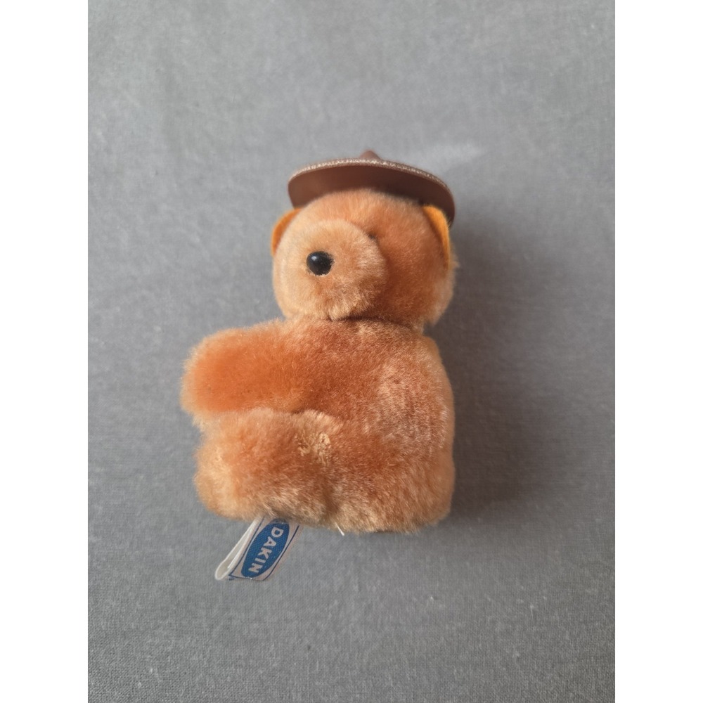 Vintage Dakin Cowboy Teddy‎ Bear  3" Plush Clip On Hugger Pencil Grabber 1985